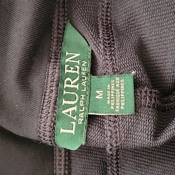 Ralph Lauren Navy Blue/White Side Stripe Leggings, Logo/Saddle Back Riding Med - Picture 4 of 11